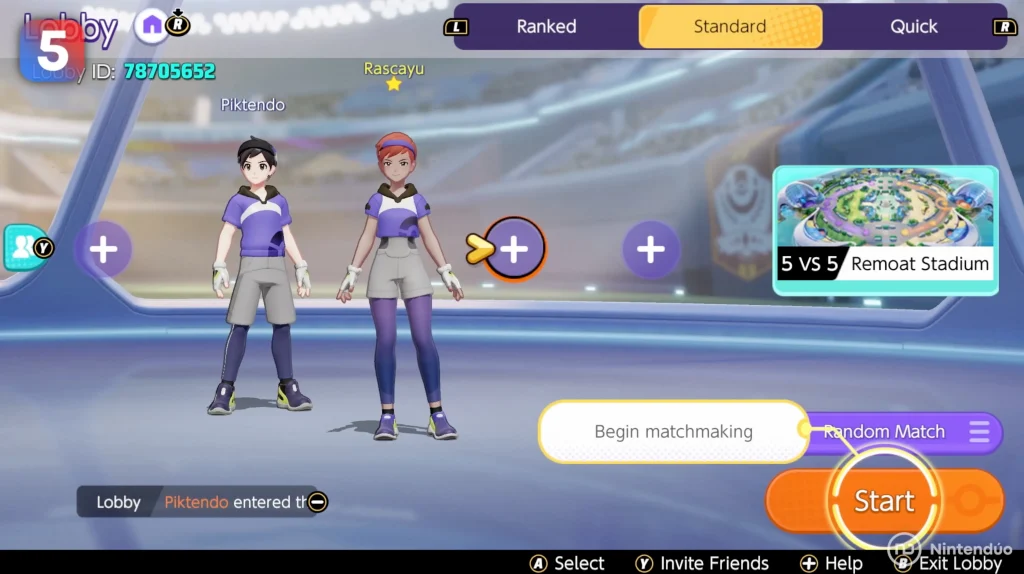 pokémon unite español switch online