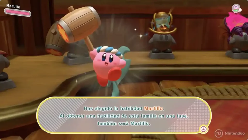 habilidades de kirby tierra olvidada: martillo