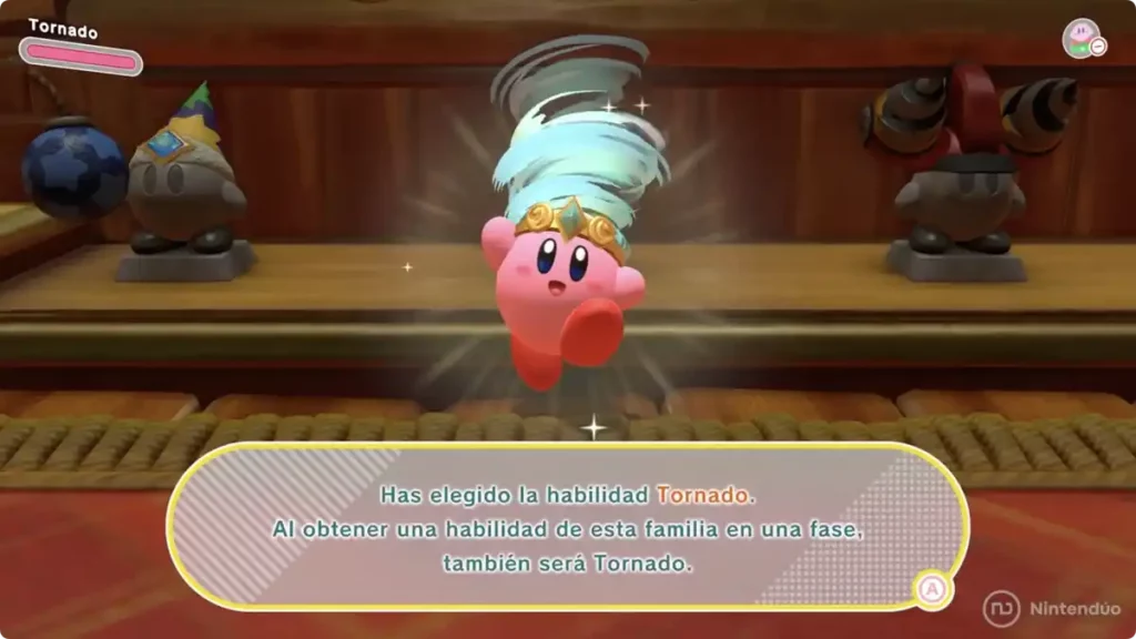 habilidades de kirby tierra olvidada: tornado