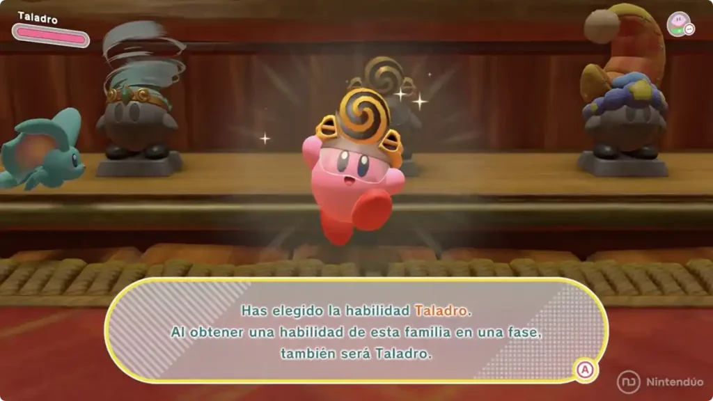 habilidades de kirby tierra olvidada: taladro