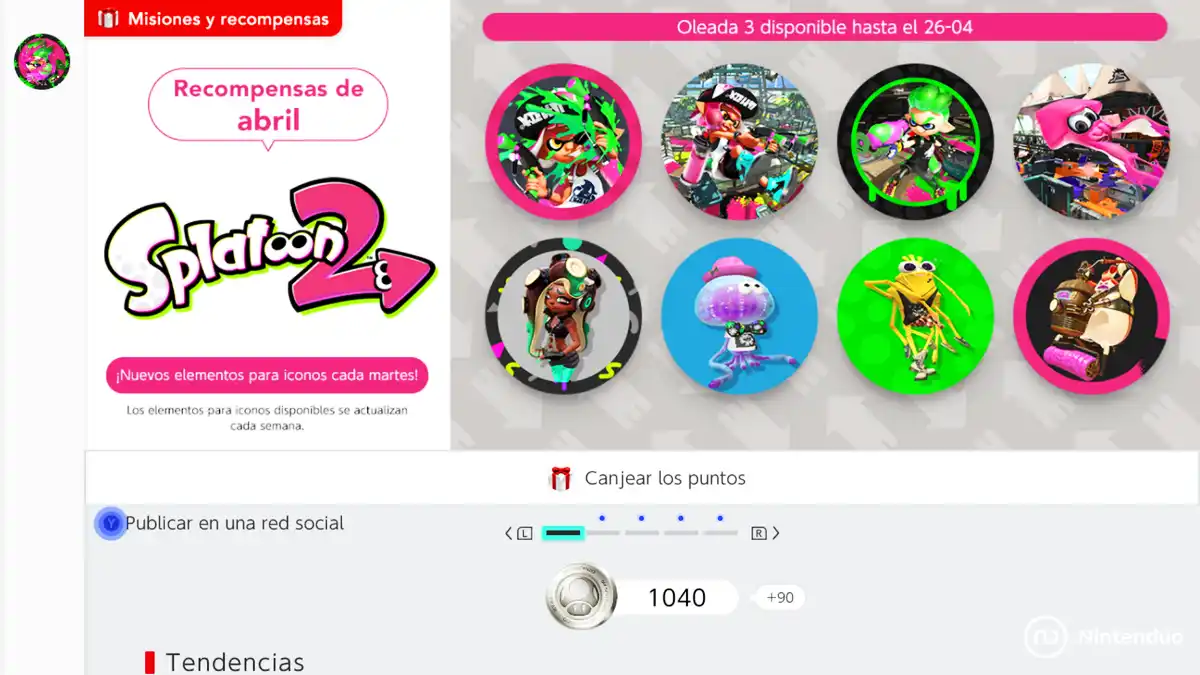 Más iconos de Splatoon 2 llegan al perfil de Switch