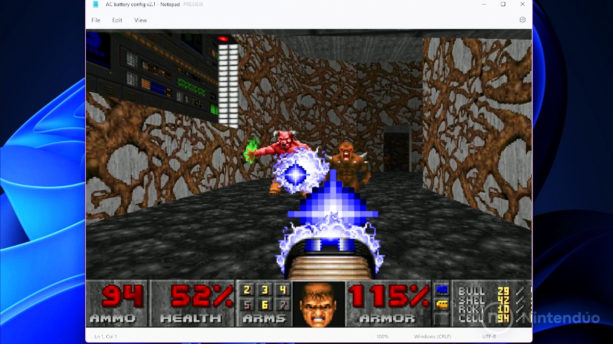 Logran jugar a Doom a 60 fps en el Bloc de notas de Windows