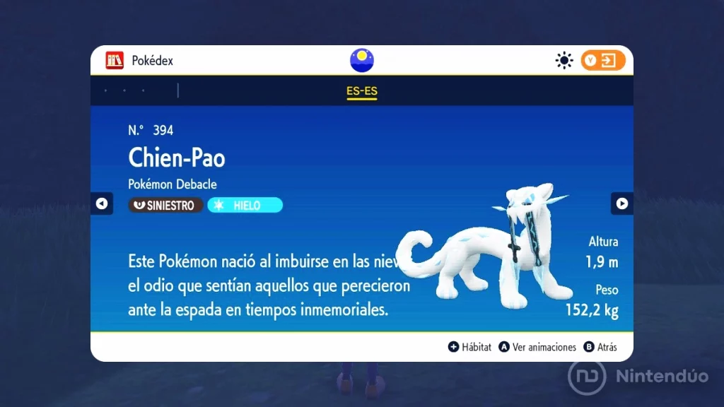 Pokedex Chien-Pao Pokémon Escarlata y Púrpura